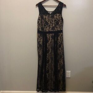 - Women's‎ Candalite Sleeveless Blue/Cream Maxi Dress- Size Large- EUC
